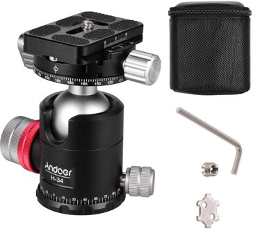 Statief Bal Hoofd Videodouble Panoramisch Hoofd Cnc-bewerkingscentrum Balhoofd Enkel U Notch Voor Statief Monopod Dslr Ildc Camera