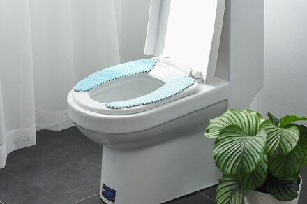 Statische Vilt Wc Pads Zachte Winter Adsorptie Warm Toilet Seat Mat Toilet Seat Cover Voor Thuis Badkamer Benodigdheden Wc lucht blauw