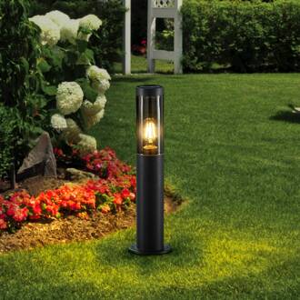 Statius sokkellamp, antraciet, ijzer, 45 cm antraciet, transparant