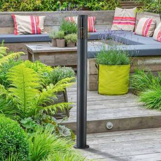 Statius tuinpadverlichting, antraciet, ijzer, 100 cm antraciet, transparant