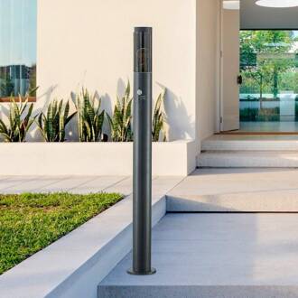 Statius tuinpadverlichting, antraciet, ijzer, sensor antraciet, transparant