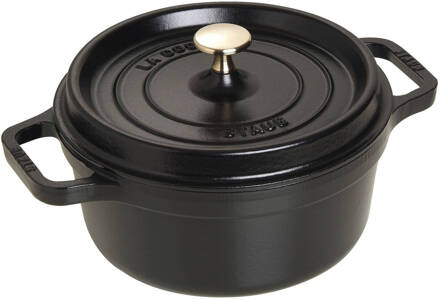 Staub cocotte - rond - 22 cm - zwart