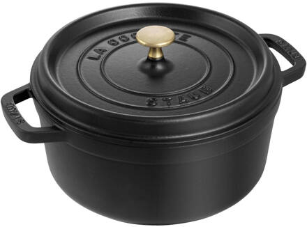 Staub Ronde Stoof-/Braadpan 24 cm Zwart