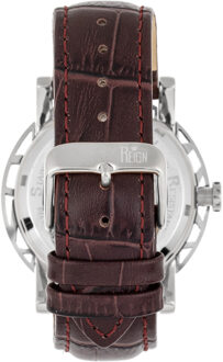 Stavros automatisch skelet horloge met leren band - maat Bruin