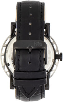 Stavros automatisch skelet horloge met leren band - maat Houtskool