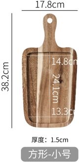 Steak Plaat Houten Huishoudelijke Japanse Stijl Houten Plaat Rechthoek Plaat Ontbijt Servies Houten Dienblad Servies Set Platen plein-S