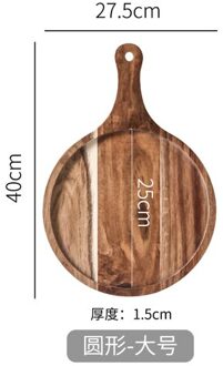 Steak Plaat Houten Huishoudelijke Japanse Stijl Houten Plaat Rechthoek Plaat Ontbijt Servies Houten Dienblad Servies Set Platen ronde-L