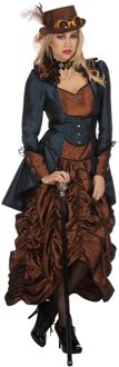 Steampunk Damesjurk Blue Premium Bruin - Kastanje