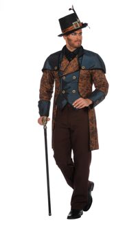 Steampunk Herenkostuum Blue Premium Blauw
