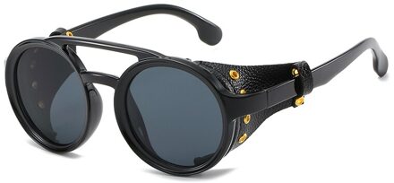 Steampunk Ronde Zonnebril Vrouwen Mannen Vintage Stoom Punk Zonnebril UV400 Sunglass Shades Oculos de sol 01