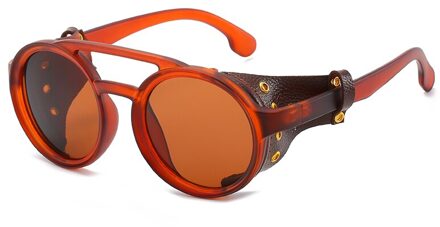 Steampunk Ronde Zonnebril Vrouwen Mannen Vintage Stoom Punk Zonnebril UV400 Sunglass Shades Oculos de sol 02