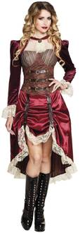 Steampunk saloon girl Rood - Zalm, Bruin - Kastanje