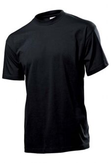 Stedman Set van 3x stuks zwart basic heren t-shirt ronde hals 100% katoen, maat: L