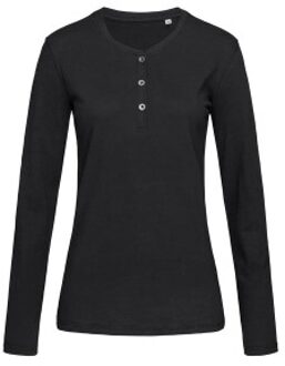 Stedman Sharon Henley Long Sleeve For Women * Actie * Zwart,Wit - Small,Medium,Large,X-Large