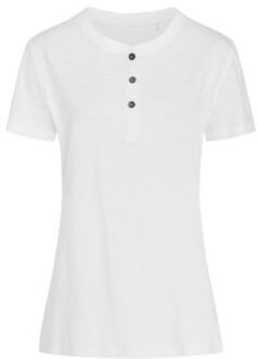 Stedman Sharon Henley T Shirt For Women * Actie * Zwart,Wit - Small,Medium,Large,X-Large