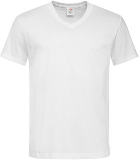 Stedman Wit basic heren t-shirt met v-hals - 150 grams - katoen - ondershirts - kleding