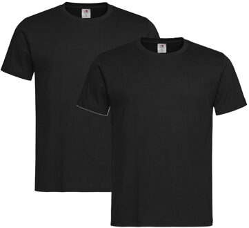 Stedman Zwart basic heren t shirt ronde hals - 2x - 100% katoen - onder shirts, maat: L