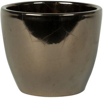 Steege Bloempot - goud - Scandinavische look - keramiek - 13 x 11 cm - Plantenpotten Goudkleurig