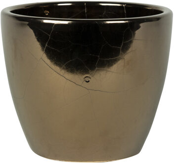 Steege Bloempot - goud - Scandinavische look - keramiek - 16 x 13 cm - Plantenpotten Goudkleurig