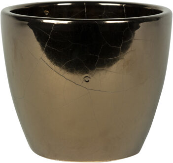 Steege Bloempot - goud - Scandinavische look - keramiek - 18 x 16 cm - Plantenpotten Goudkleurig