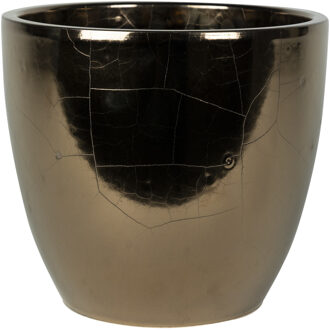 Steege Bloempot - goud - Scandinavische look - keramiek - 20 x 19 cm - Plantenpotten Goudkleurig