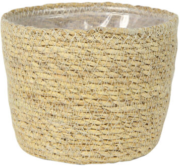 Steege Plantenmand - zeegras - rotan - beige - 15 x 12 cm - Plantenpotten