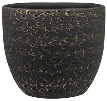 Steege Plantenpot Rinca - zwart - lava look - 25 x 23 cm