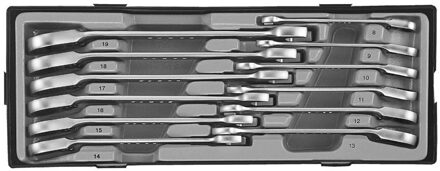 Steek-ratelsleutelset omkeerbaar 12 delig T51211
