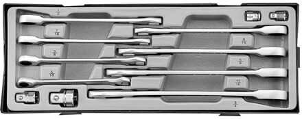 Steek-ratelsleutelset SAE 12 delig T51215