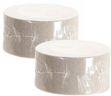 Steekschuim/oase - 2x - droog - Rond - grijs - D14 x H7 cm - voor bloemen - bloemstukken