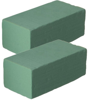Steekschuim/oase - Set van 8x stuks - nat - groen - 23 x 7,5 x 11 cm - rechthoekig - hobby