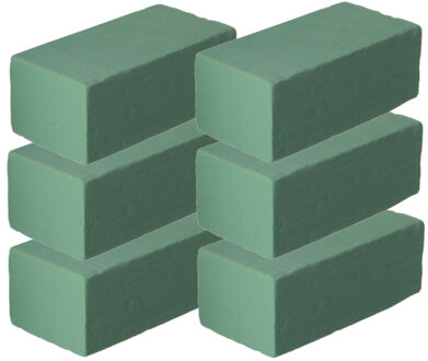 Steekschuim/oase voor plantenbak - 6x - groen - nat - 23 x 7,5 x 11 cm