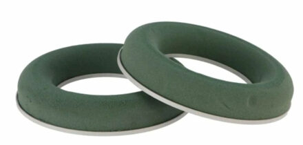 Steekschuim voor kerstkransen - 2x - nat - groen - D20 cm - oase ringen - kerstkrans maken
