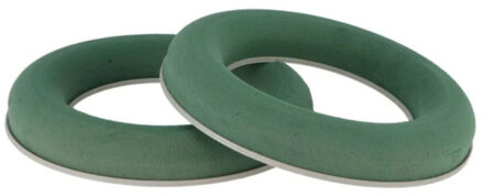 Steekschuim voor kerstkransen - 2x - nat - groen - D25 cm - oase ringen - kerstkrans maken