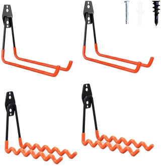 Steel Garage Storage Utility Double Hook Wall Mount Holder Organizing Power Tool H58C