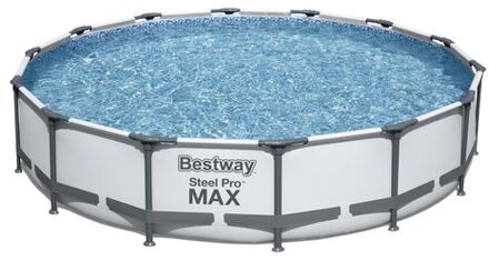 Steel Pro MAX - Opzetzwembad inclusief filterpomp - 427x84 cm - Rond Grijs