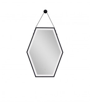 Steel spiegel met LED verlichting 60x80cm mat zwart