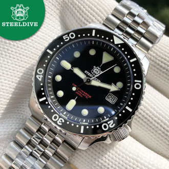 STEELDIVE 1996 Mens Automatic watch Abalone NH35 200m Diver Watches skx007 Ceramic Bezel waterproof Japan Mechanical Watch men