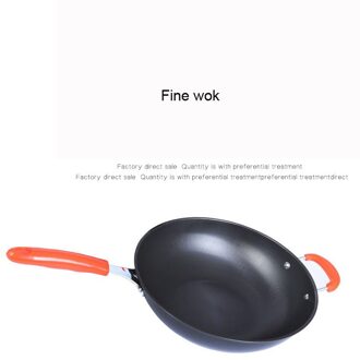 Steelpan Ijzeren Wok Ongecoat Pot Non-stick Pan Non-Coating Inductie En Gasfornuis Kookgerei 34cm