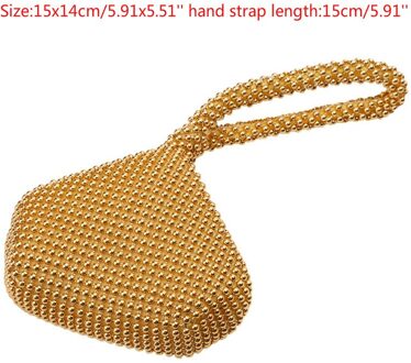 Steentjes Vrouwen Metal Avond Clutch Bag Mode Dame Diamond Party Metallic Handtas Voor Bruiloft Tas 5 Kleuren Kralen goud