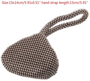 Steentjes Vrouwen Metal Avond Clutch Bag Mode Dame Diamond Party Metallic Handtas Voor Bruiloft Tas 5 Kleuren Kralen koffie