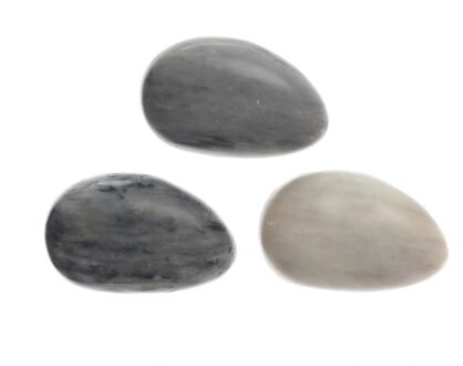 steenzeep, marmer look, handmade, sierzeep, handzeep, badkamer, steen vorm, 3 stuks, grijs varianten, 7 cm, 3x80 gram