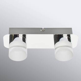 Stefanie - 2-lichts Plafondlamp met modern design titanium, chroom, gesatineerd