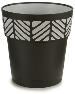 Stefanplast Kunststof Orfeo bloempot/plantenpot antraciet 25 cm