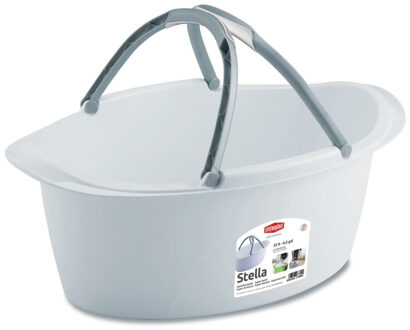 Stefanplast Wasmand/draagmand/teil met hengsel - kunststof - 25 Liter - wit - 60 x 40 x 25 cm