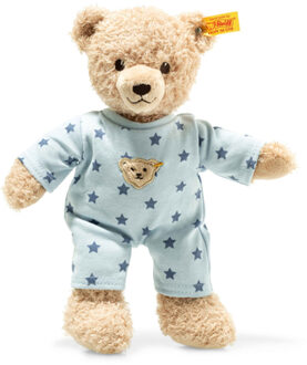 Steiff knuffel teddybeer Teddy and Me baby jongen met pyjama, beige/blauw Multikleur