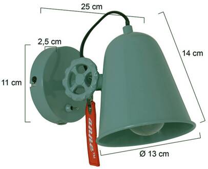 Steinhauer Anne Lighting Dolphin Wandlamp Groen