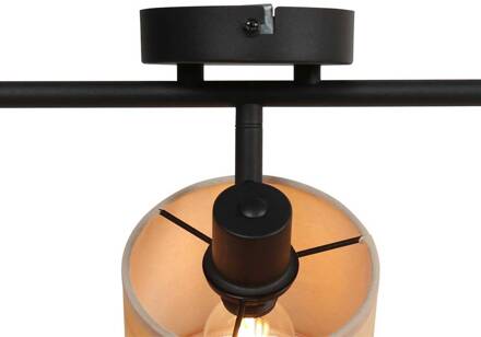 Steinhauer Bamboe plafondlamp, 3-lamps naturel, zwart