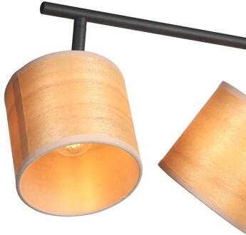 Steinhauer Bamboe plafondlamp, 4-lamps naturel, zwart