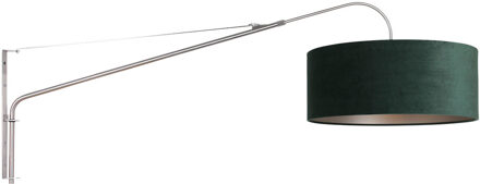 Steinhauer Elegant Classy wandlamp staal en groen zwart/wit snoer Zilver